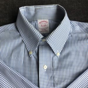 Brooks Brothers blue and white checkered shirt